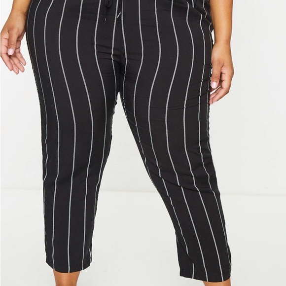 Black and White Striped Women's Pants - Picture 2 of 4